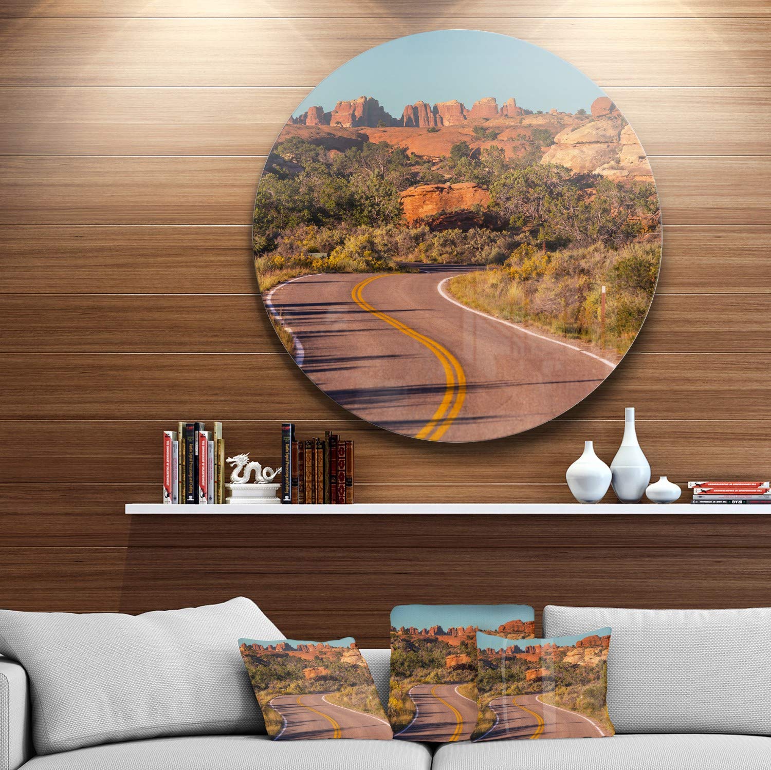 Designart MT12529-C38 Road in Rocky American Prairie Landscape